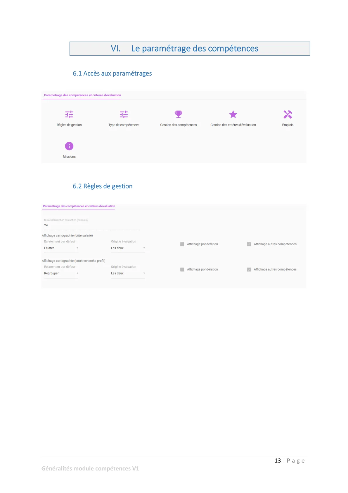 Le paramétrage des compétences — page 1