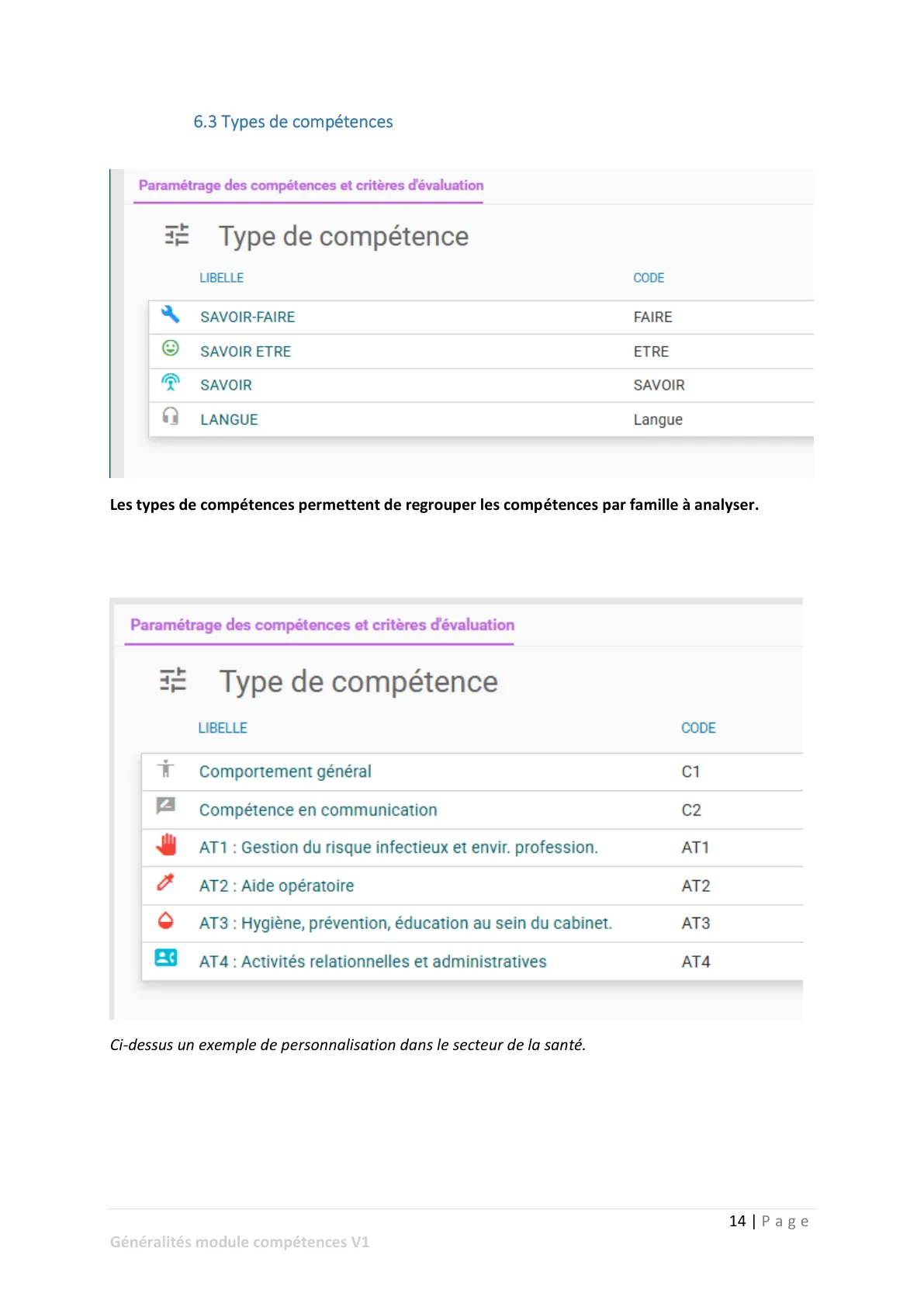 Le paramétrage des compétences — page 2