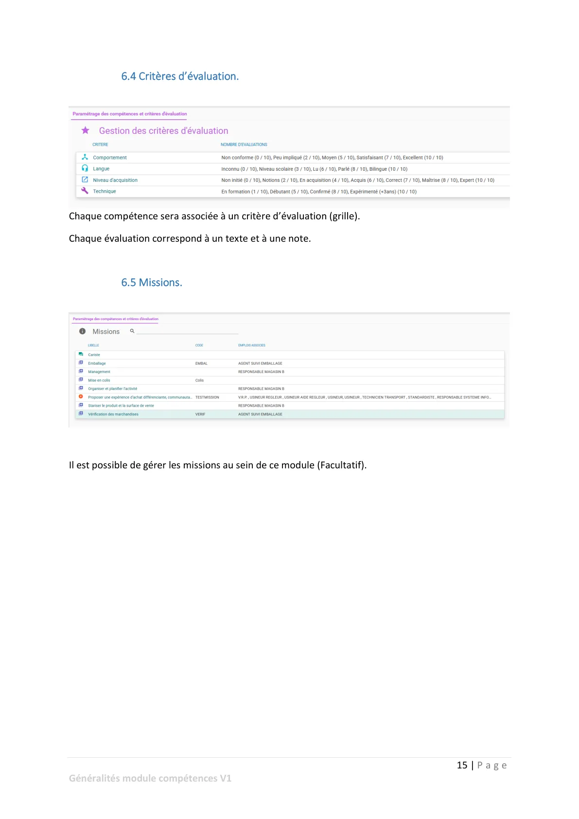 Le paramétrage des compétences — page 3