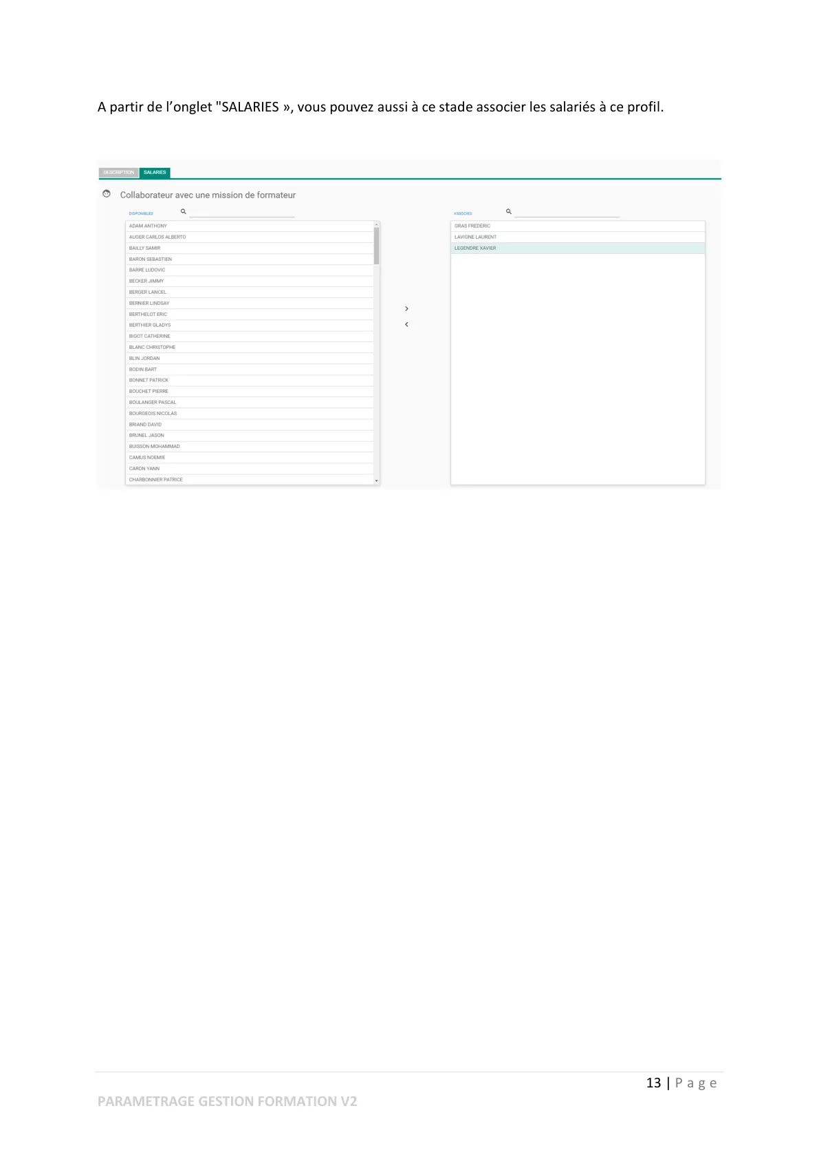 Paramétrage module gestion de la formation — page 9