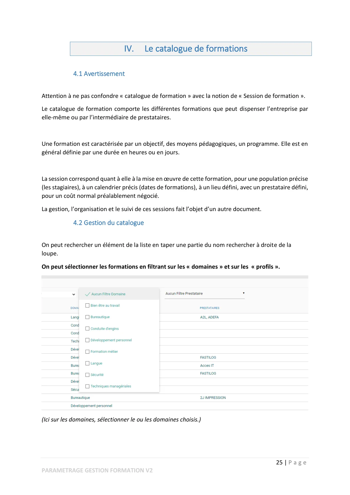 Le catalogue de formations — page 1