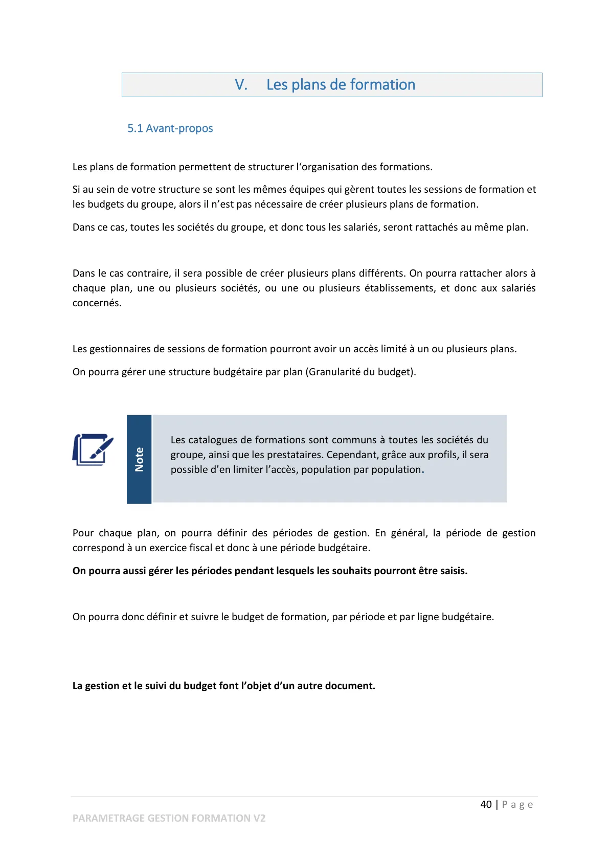 Les plans de formation — page 1