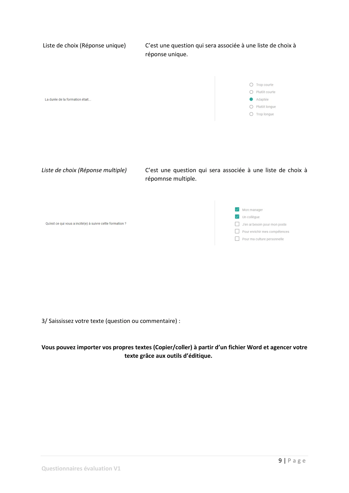 Gestion des questions — page 3