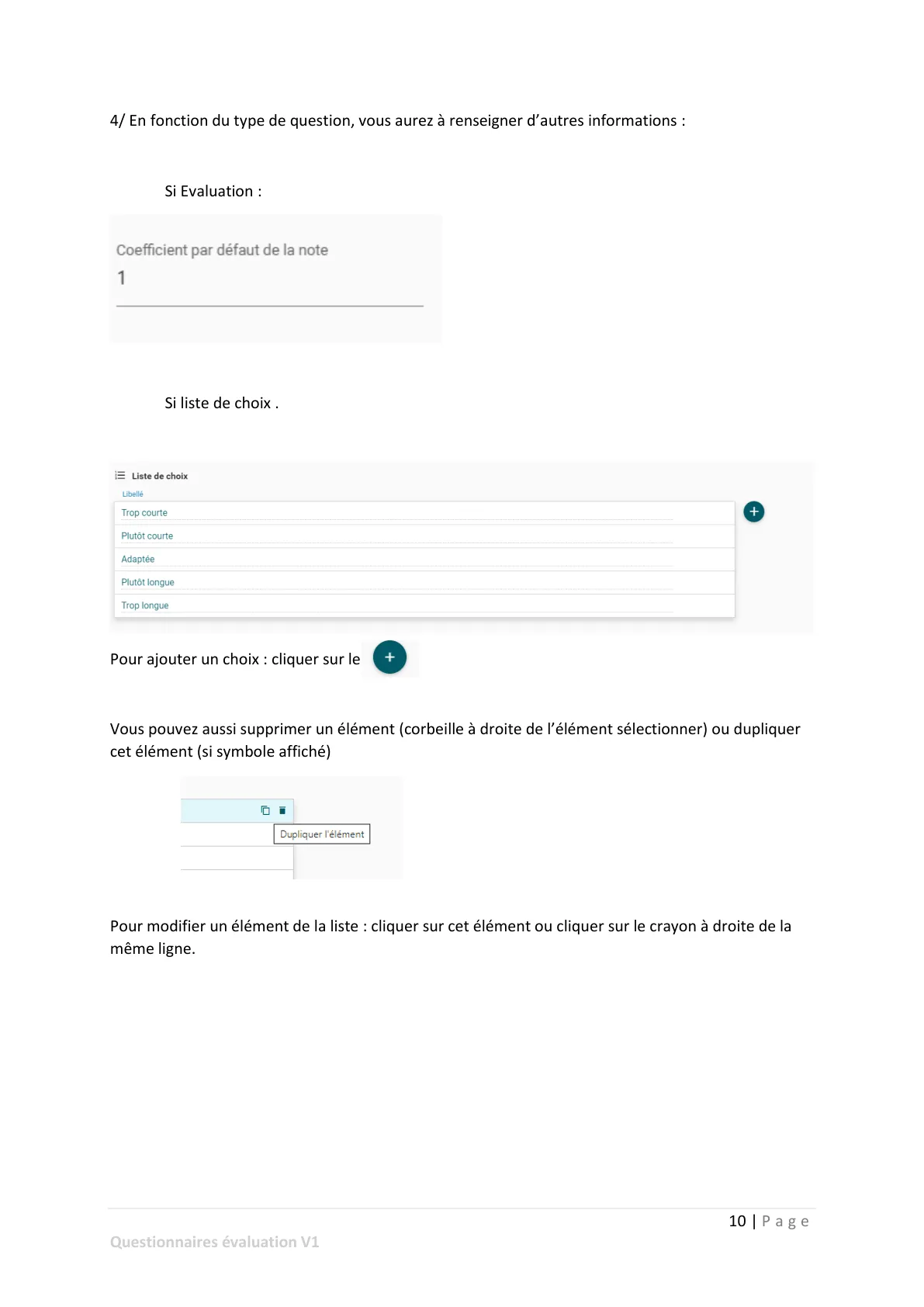 Gestion des questions — page 4