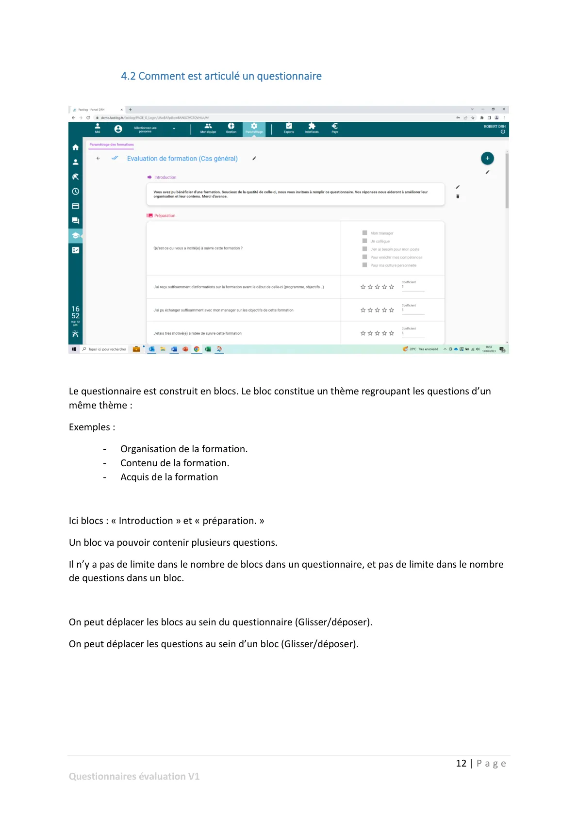 Création des questionnaires — page 2