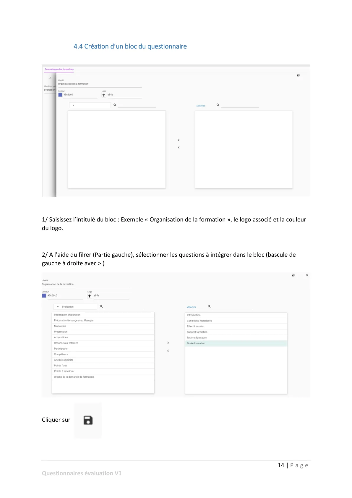 Création des questionnaires — page 4