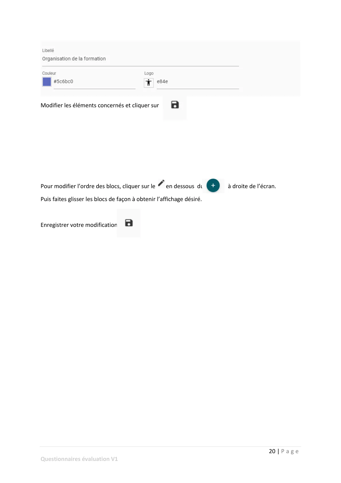 Modification des questionnaires — page 5