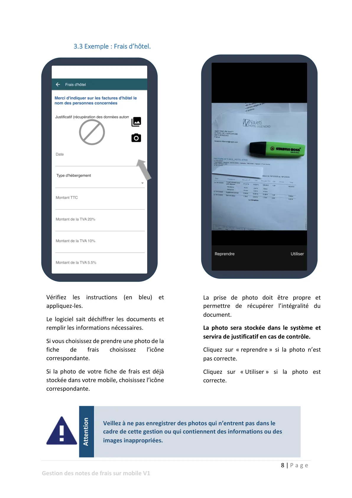 Saisie des notes de frais — page 4
