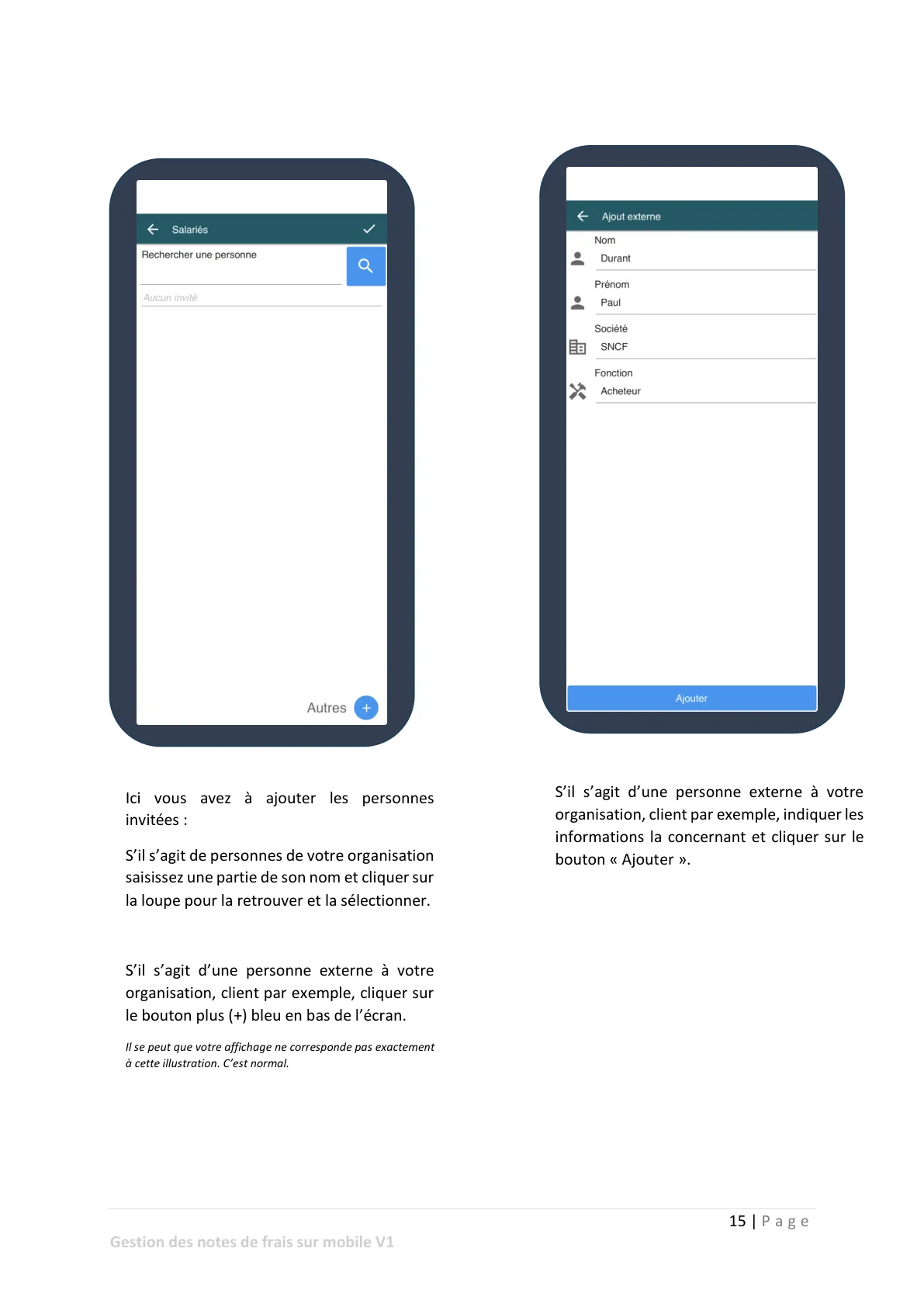 Saisie des notes de frais — page 11